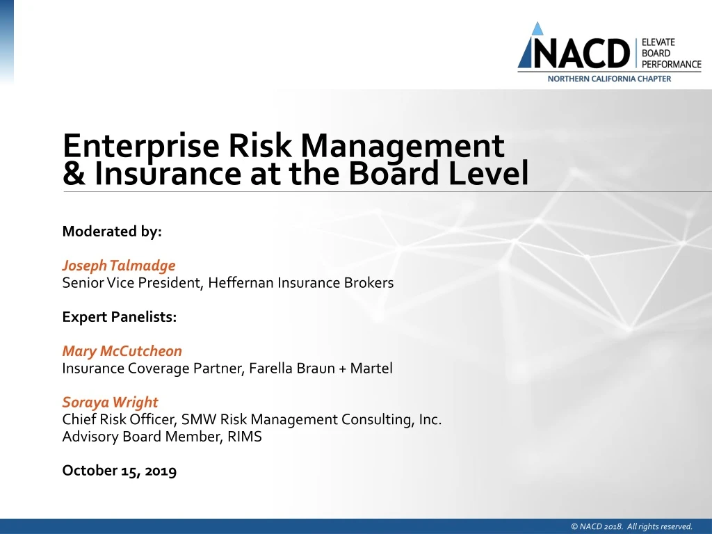 enterprise risk management insurance at the board level