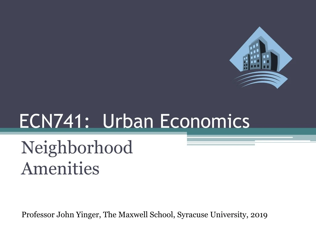 ecn741 urban economics