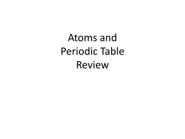 Atoms and Periodic Table Review