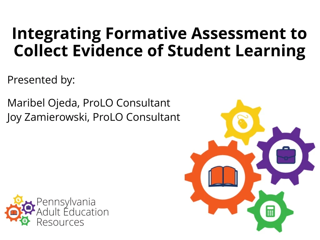 integrating formative assessment to collect evidence of student learning