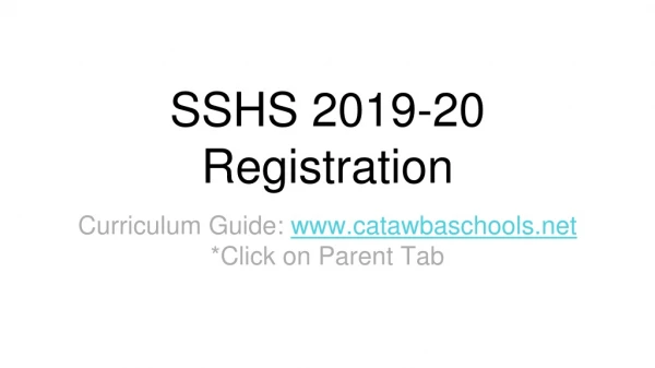 SSHS 2019-20 Registration