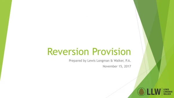 Reversion Provision