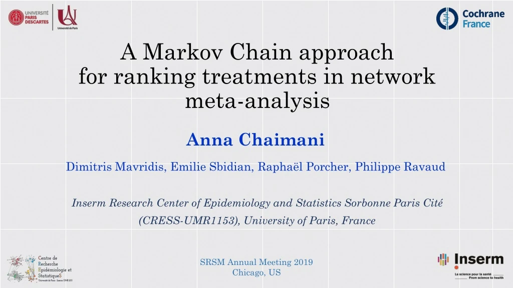 a markov chain approach for ranking treatments in network meta analysis