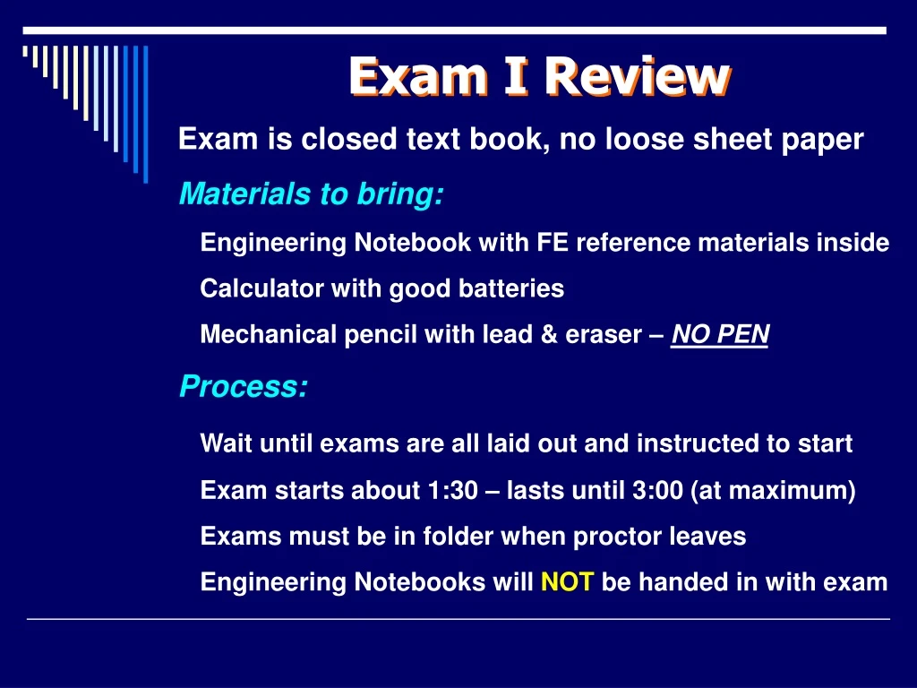 exam i review