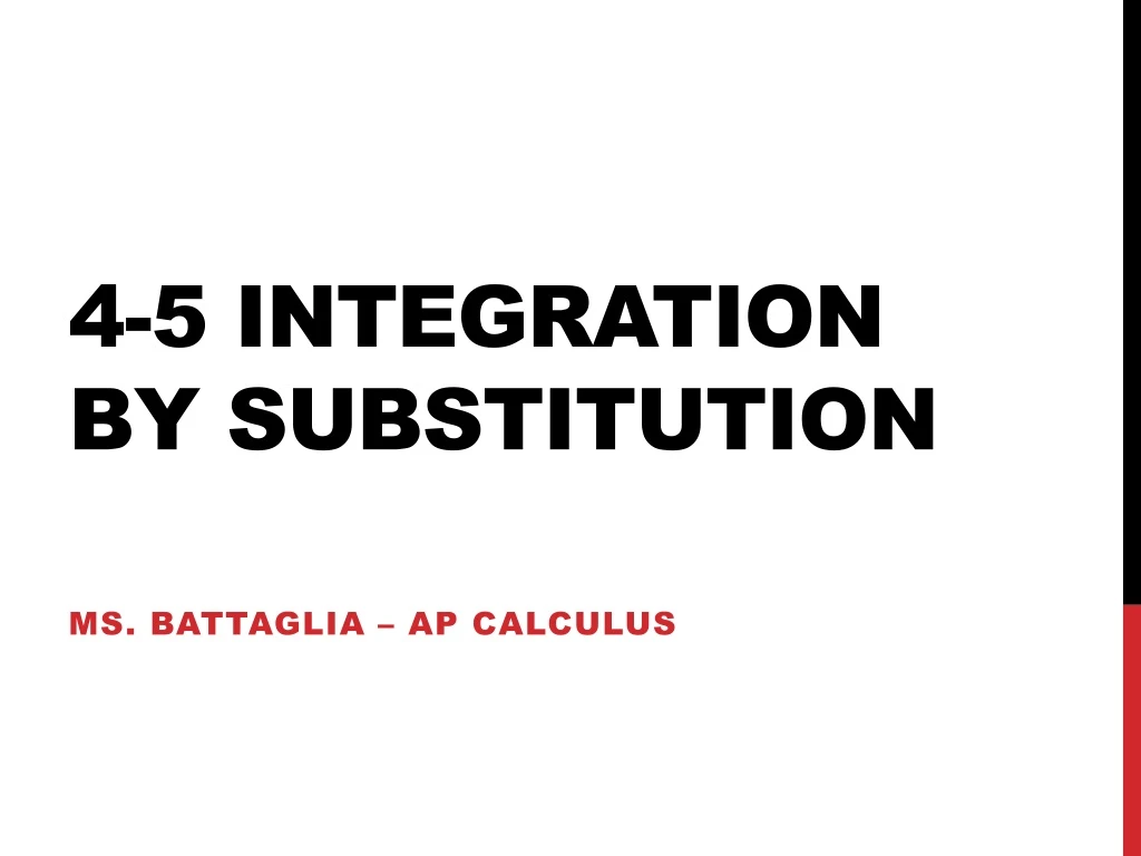 4 5 integration by substitution