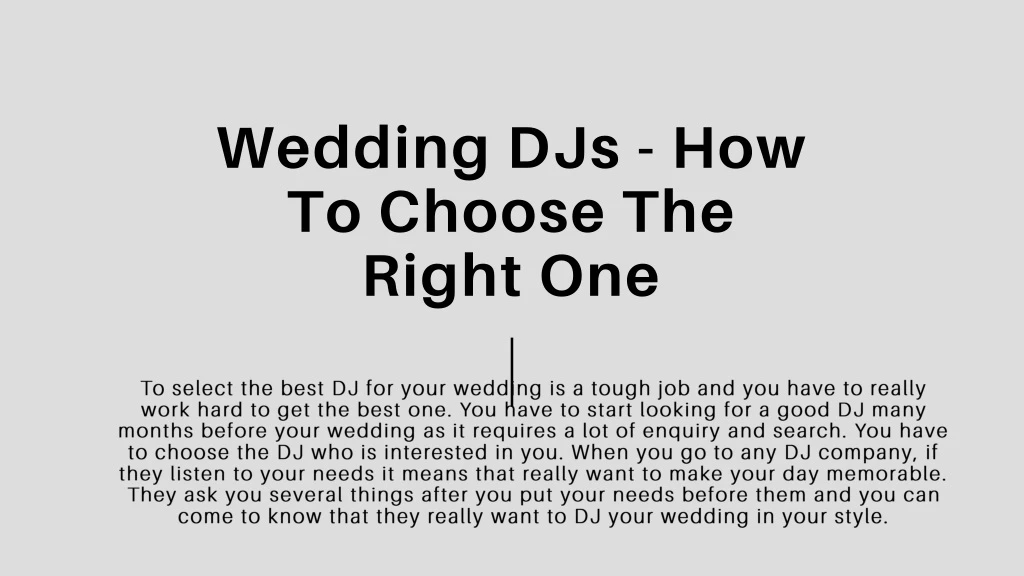 wedding djs how to choose the right one