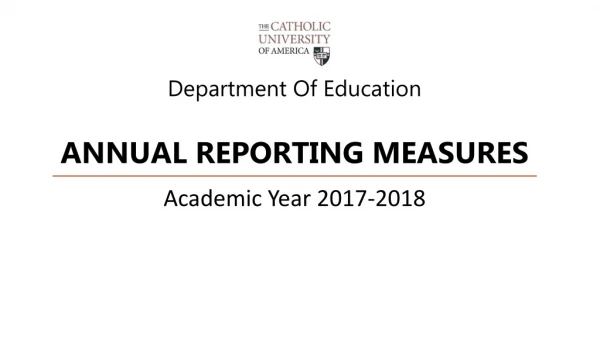 Department Of Education ANNUAL REPORTING MEASURES