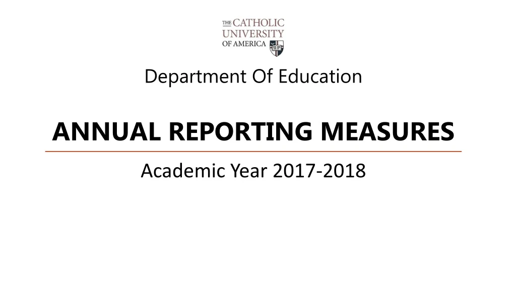 department of education annual reporting measures