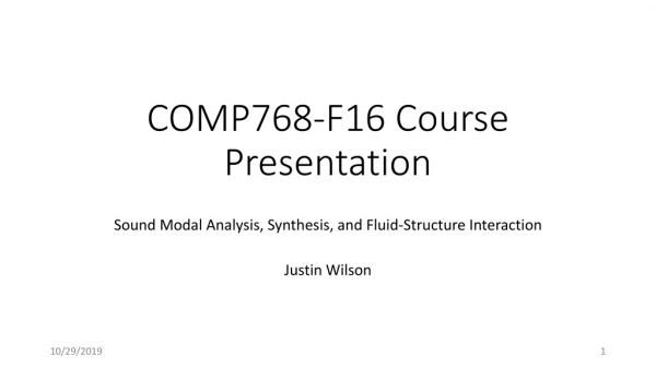 COMP768-F16 Course Presentation
