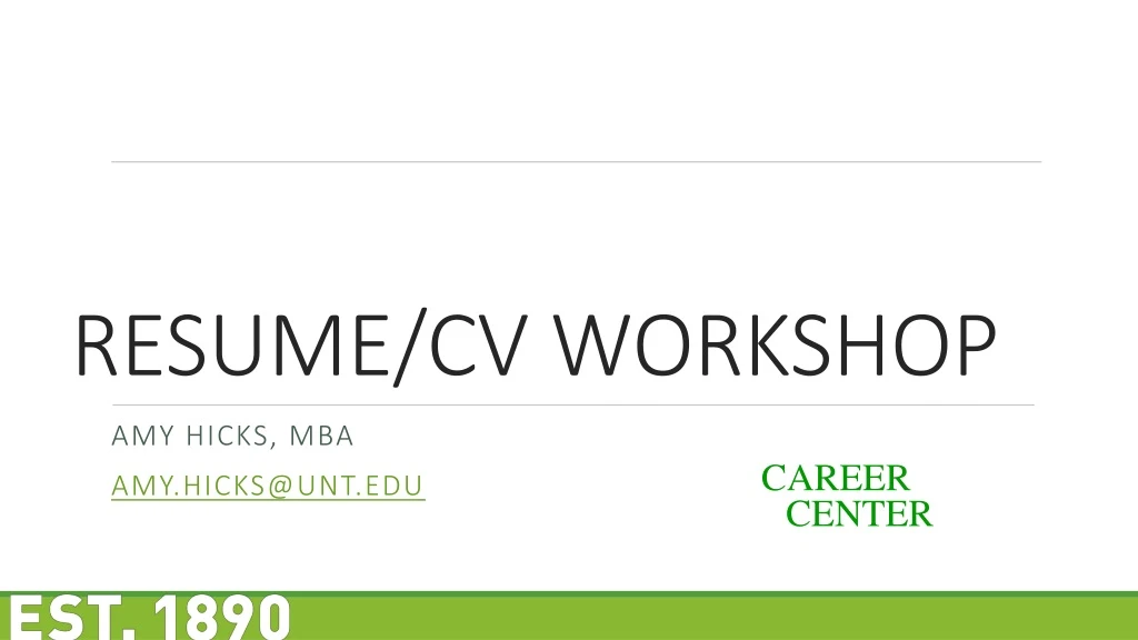 resume cv workshop