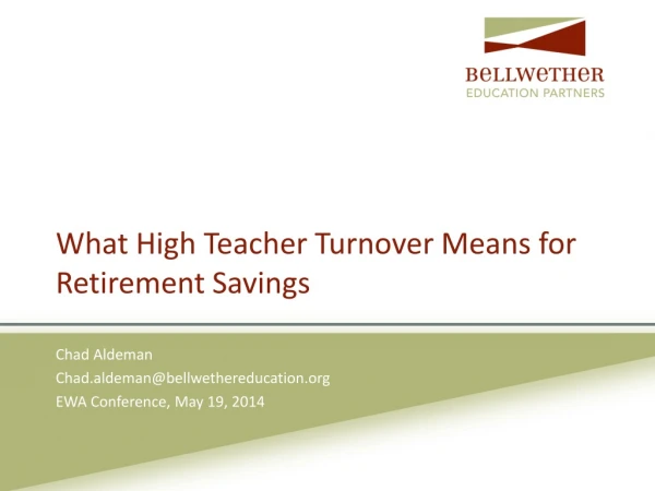 What High Teacher Turnover Means for Retirement Savings