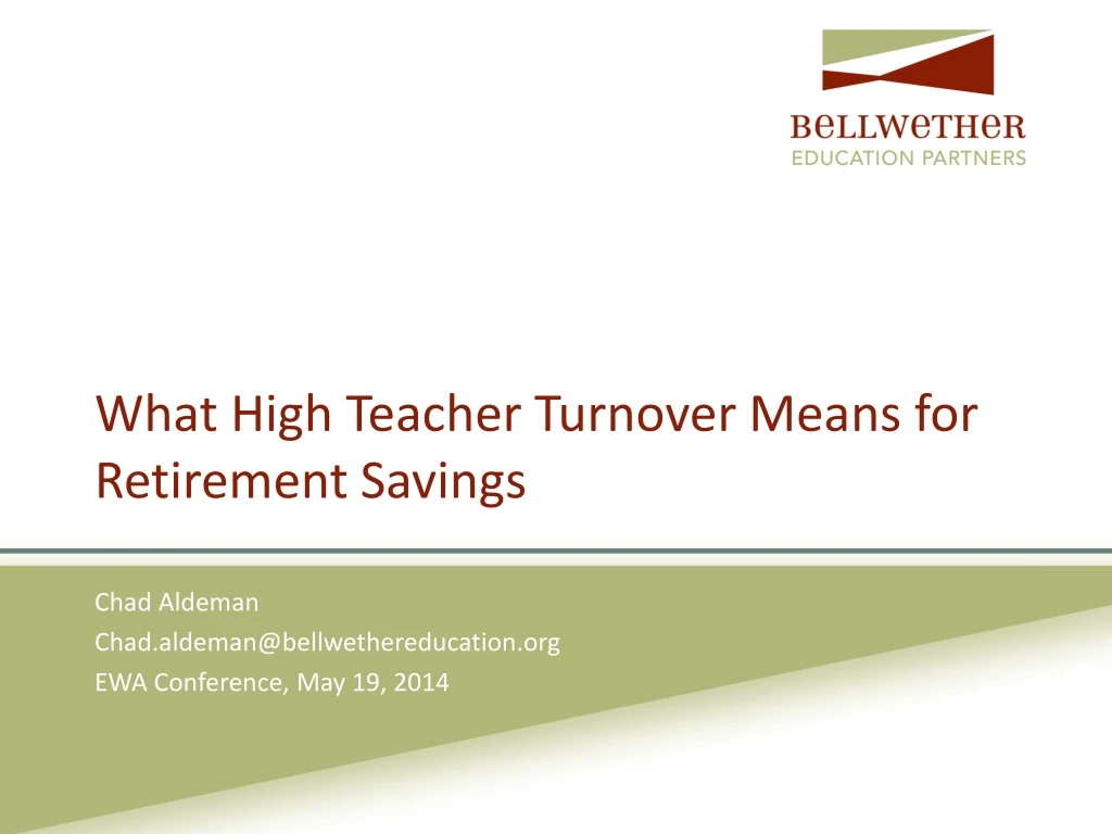 what high teacher turnover means for retirement savings
