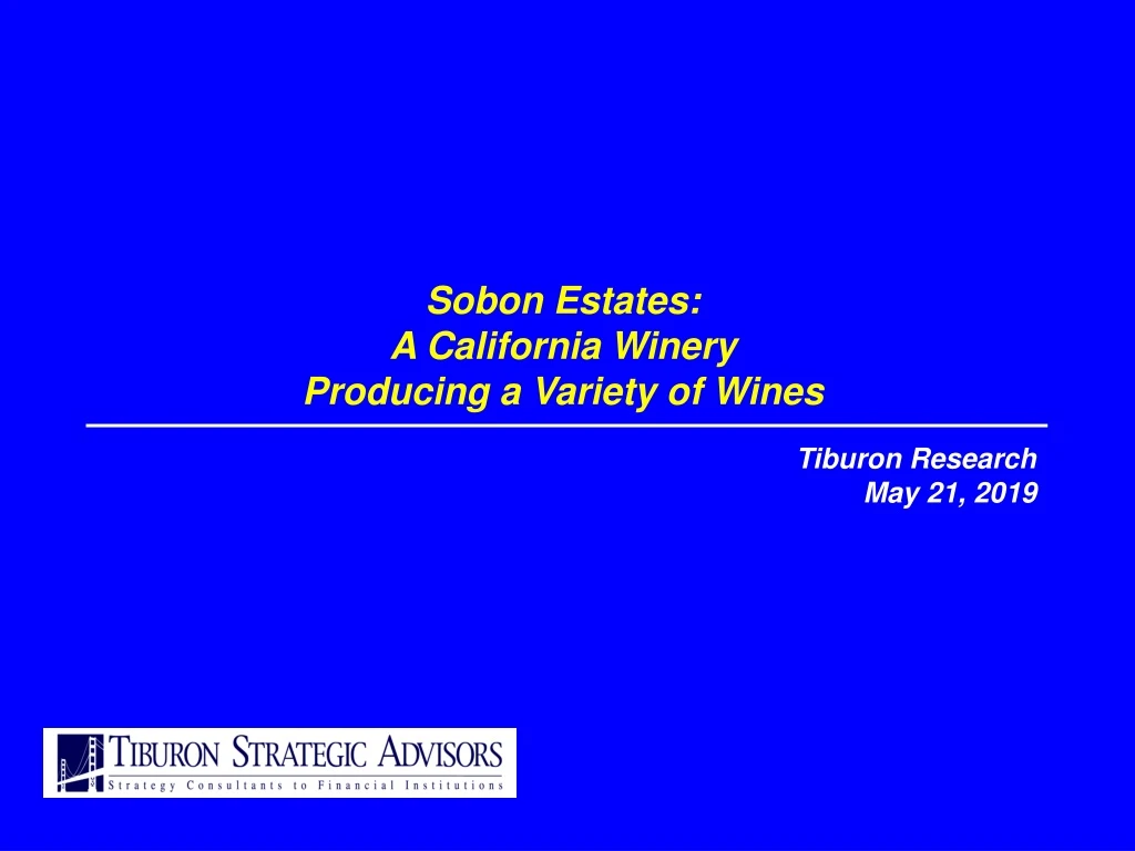 sobon estates a california winery producing