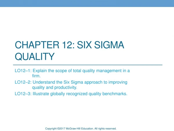 Chapter 12: Six Sigma Quality