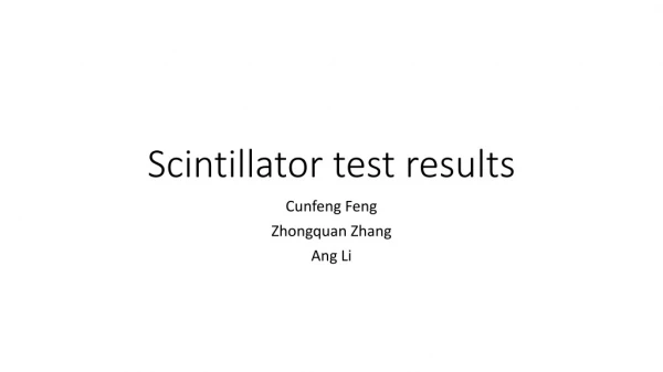 Scintillator test results