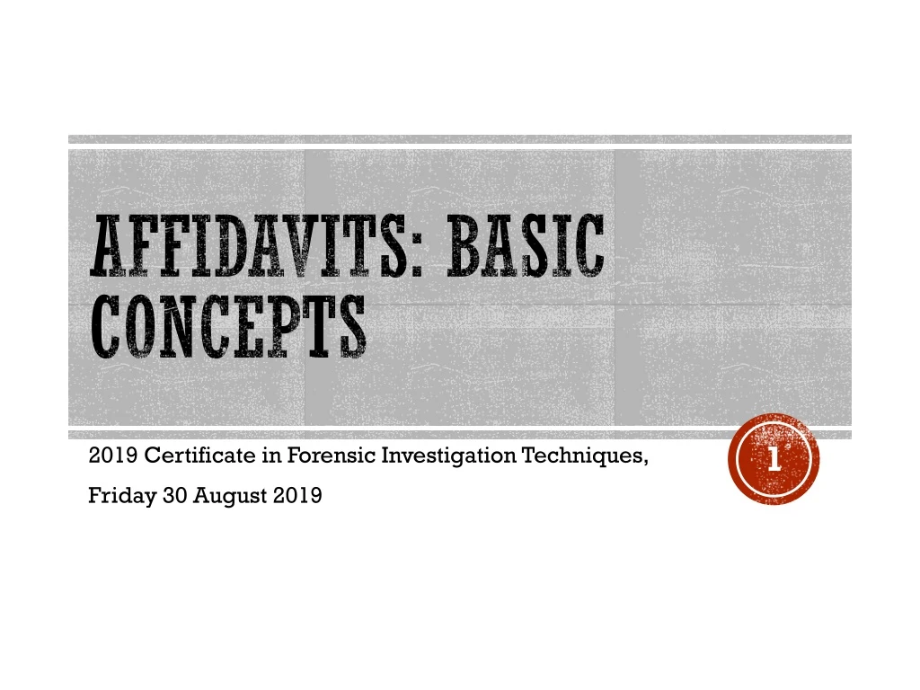 affidavits basic concepts