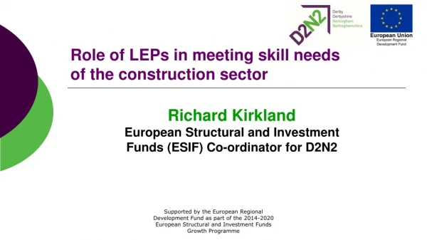 Role of LEPs in meeting skill needs of the construction sector
