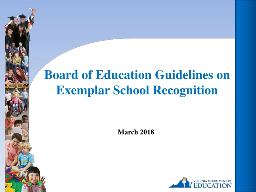 board of education guidelines on exemplar school recognition