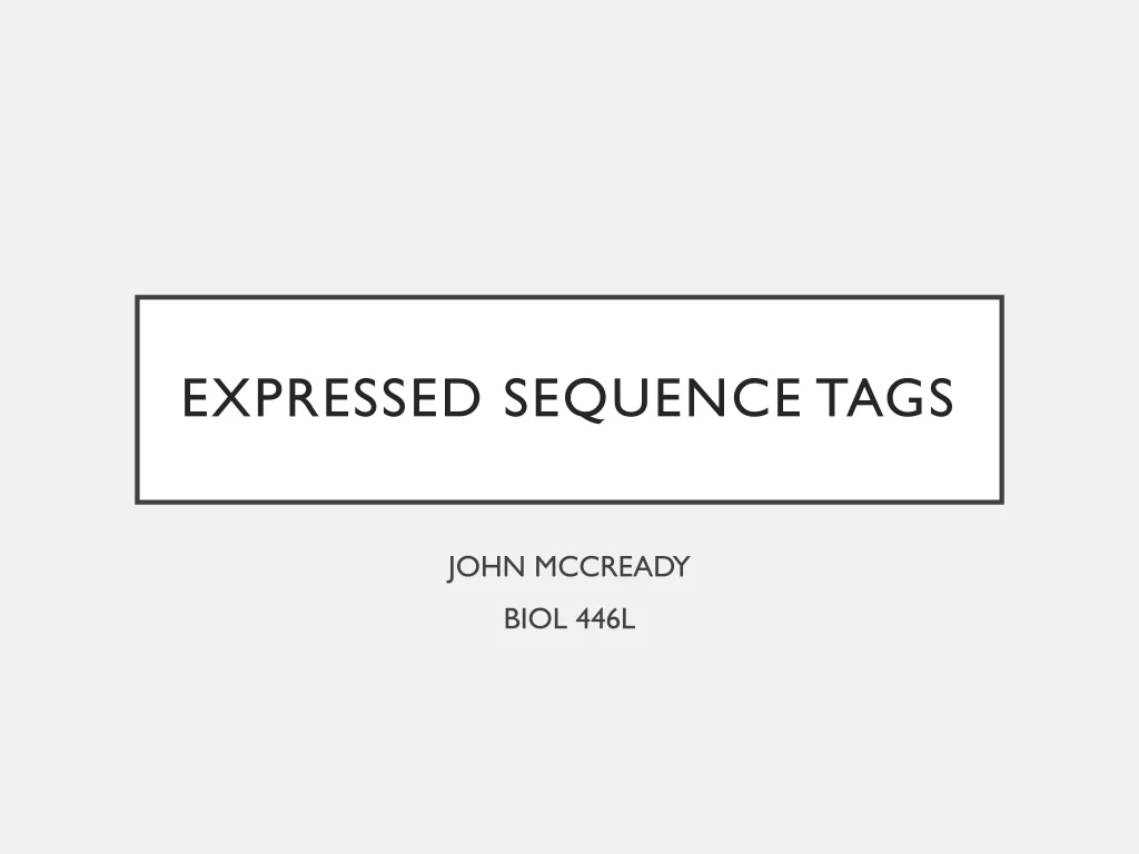 expressed sequence tags