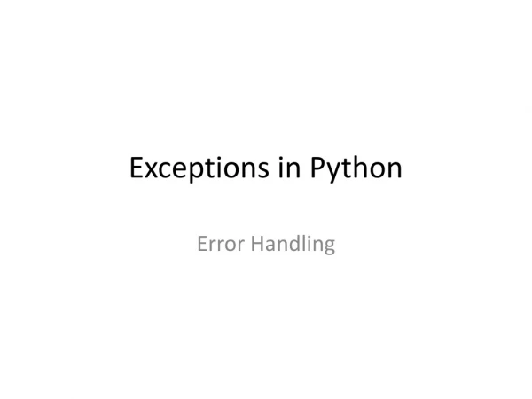 Exceptions in Python