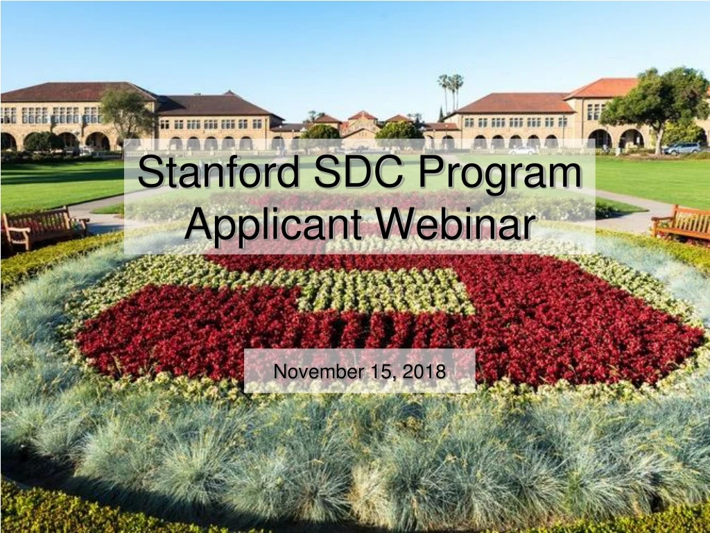 stanford sdc program applicant webinar