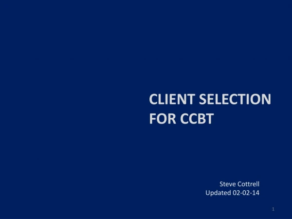 Client Selection for CCBT