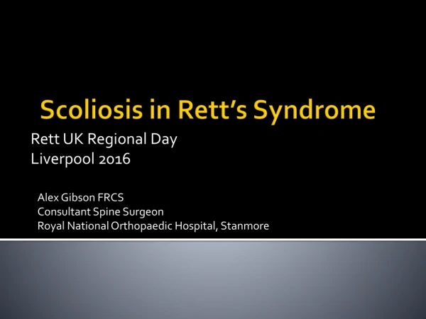 Scoliosis in Rett’s Syndrome
