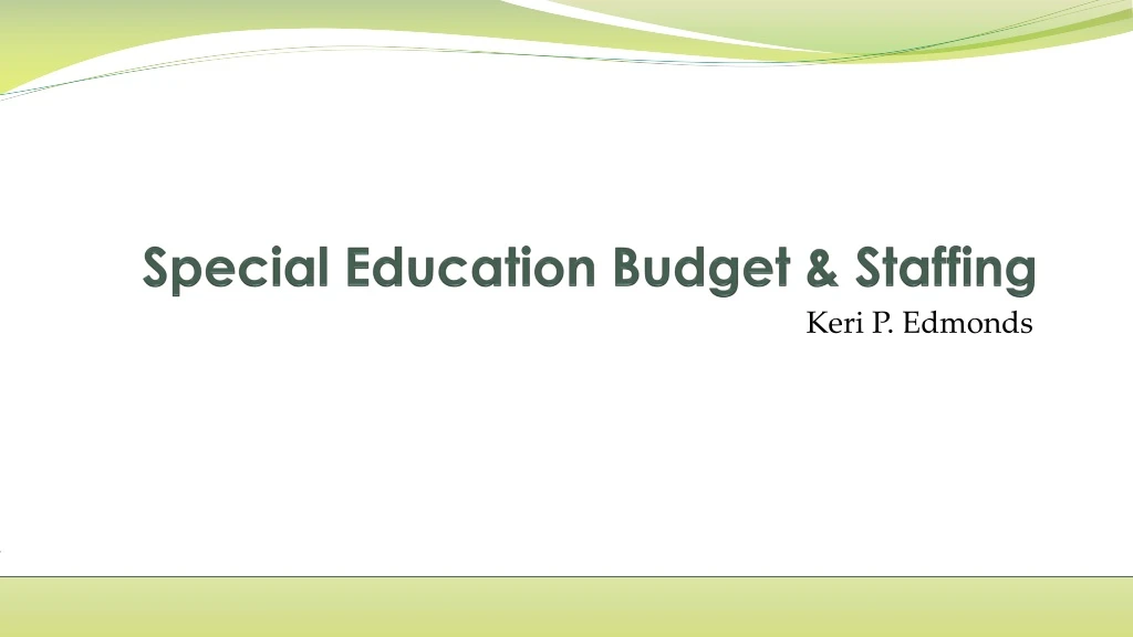 special educatio n budget staffing