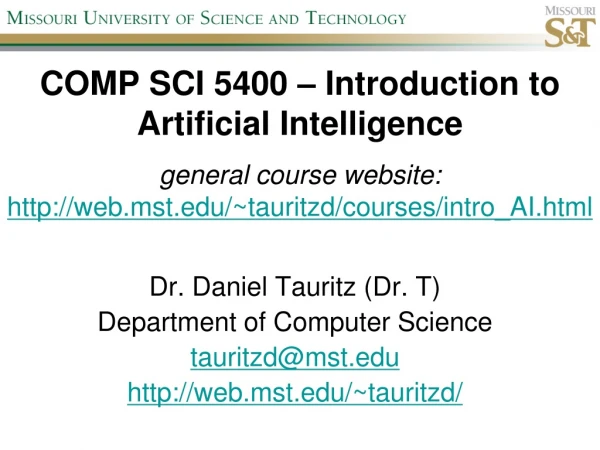 COMP SCI 5400 – Introduction to Artificial Intelligence