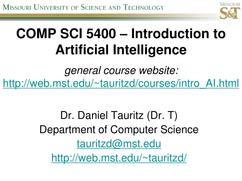 comp sci 5400 introduction to artificial intelligence