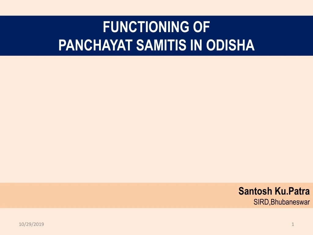 functioning of panchayat samitis in odisha