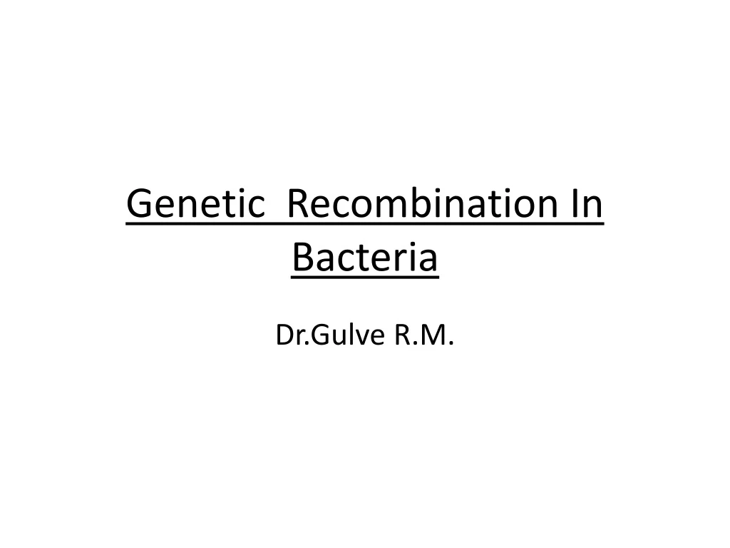 genetic recombination in bacteria