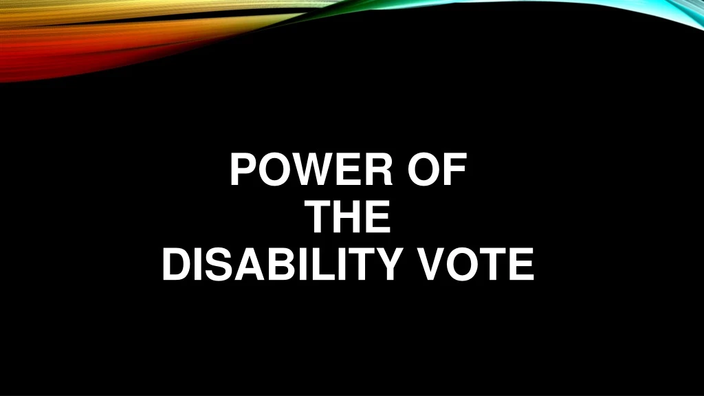 power of the disability vote