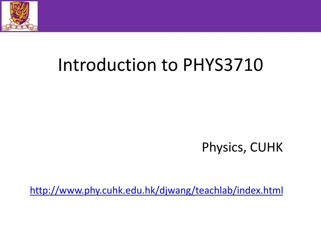 introduction to phys3710