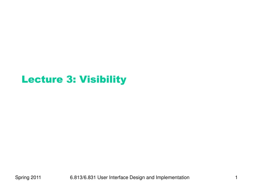 lecture 3 visibility