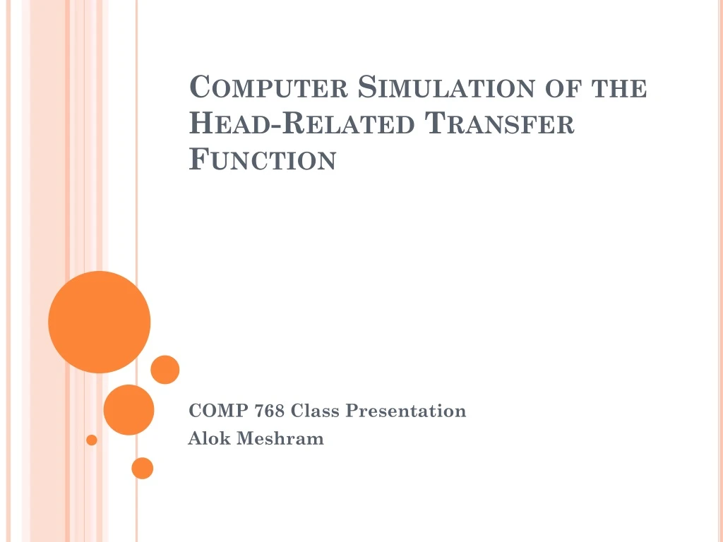 computer simulation of the head related transfer function