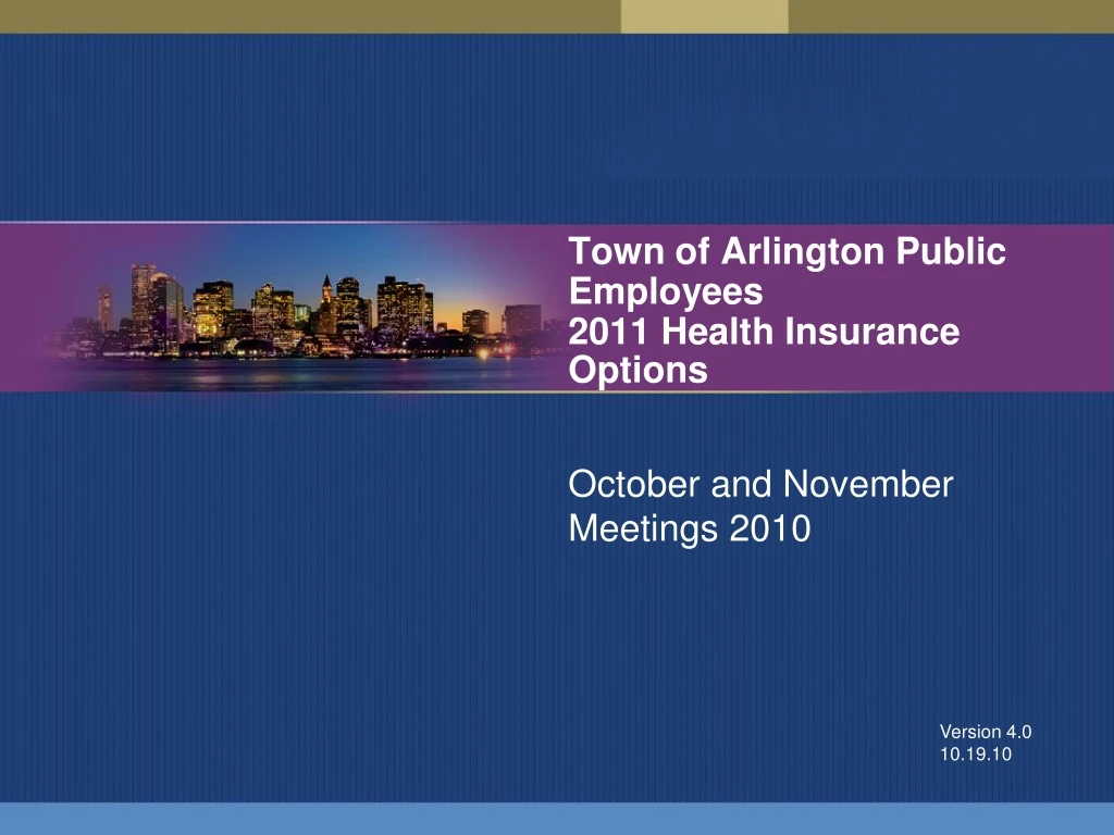 town of arlington public employees 2011 health insurance options