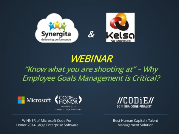 WEBINAR “Know what you are shooting at” – Why Employee Goals Management is Critical?