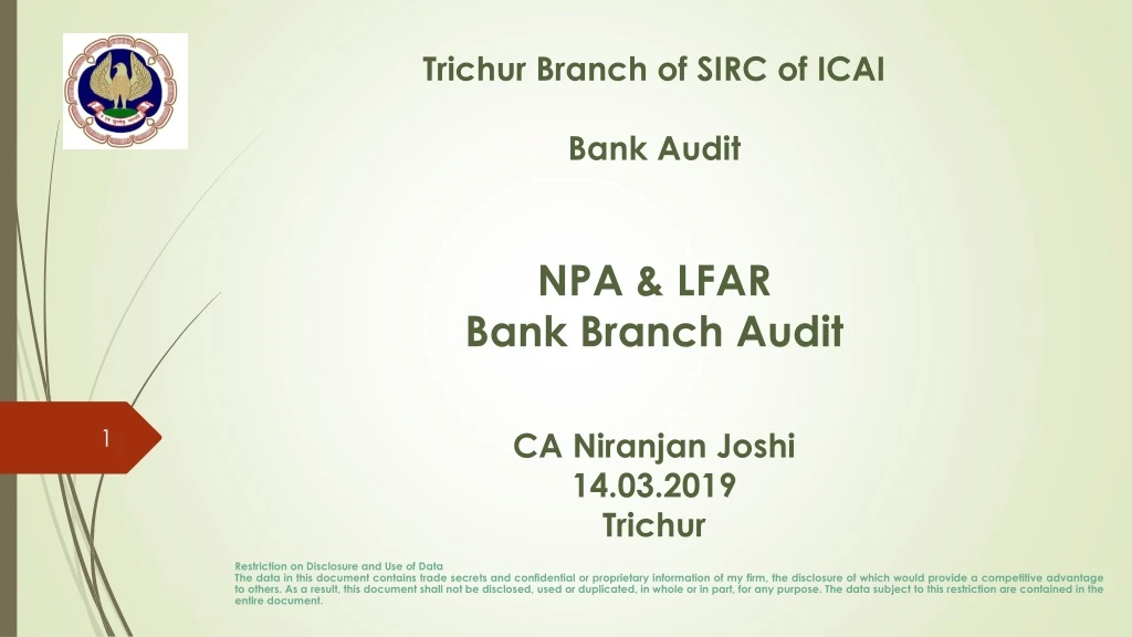 trichur branch of sirc of icai bank audit