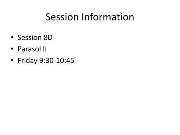 Session Information