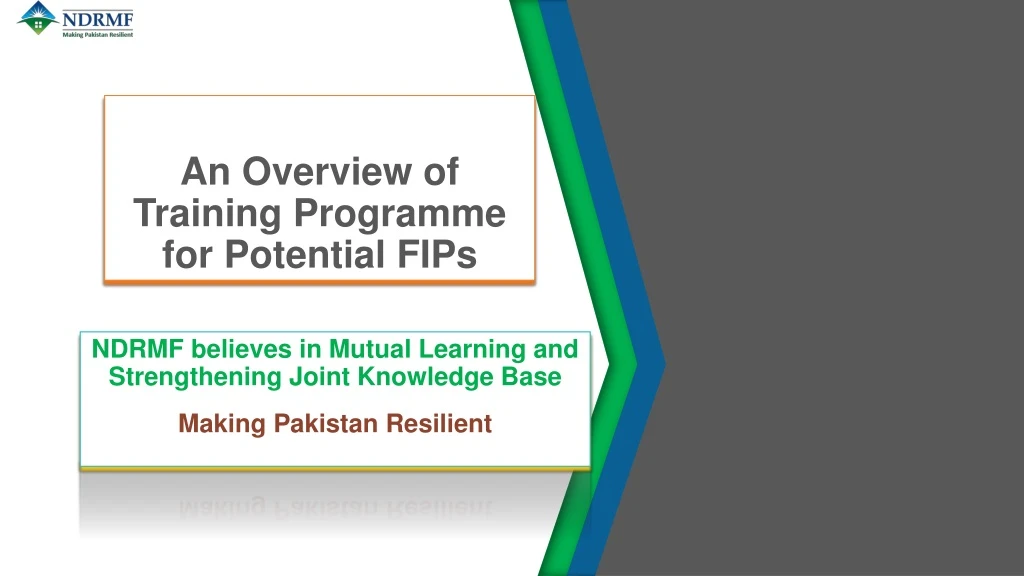 an overview of training programme for potential fips