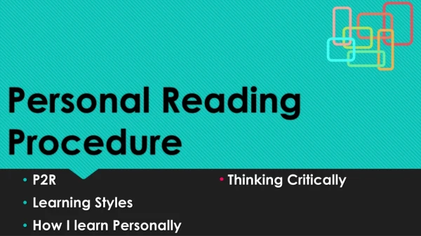 Personal Reading Procedure