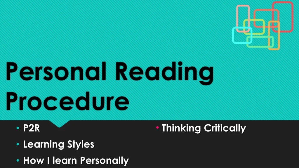 personal reading procedure