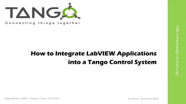 How to Integrate LabVIEW Applications into a Tango Control System