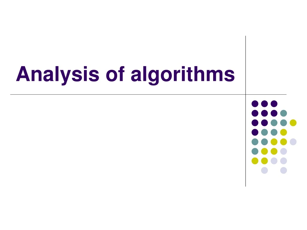 analysis of algorithms