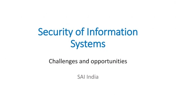 Security of Information Systems