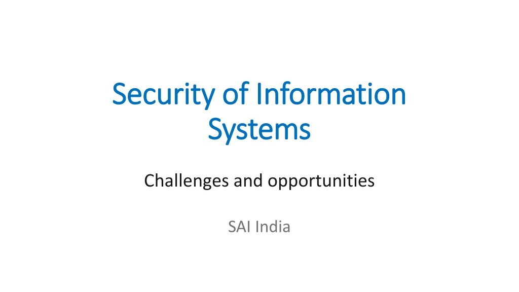 security of information systems