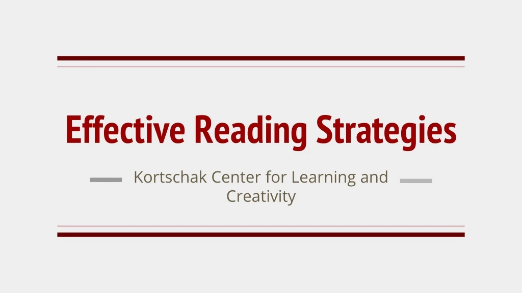 effective reading strategies