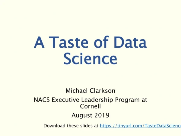 A Taste of Data Science