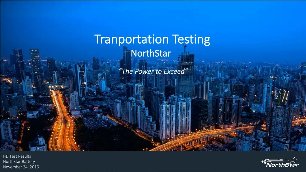 tranportation testing northstar